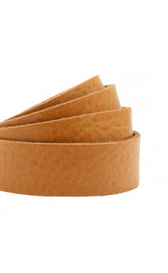 DQ leather flat 20mm Natural brown